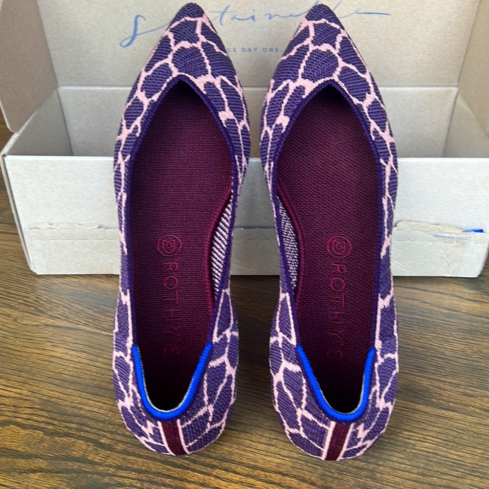 Rothy’s The Point Violet Giraffe Flats